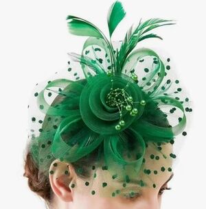 Emerald Green Feathered Floral Fascinator